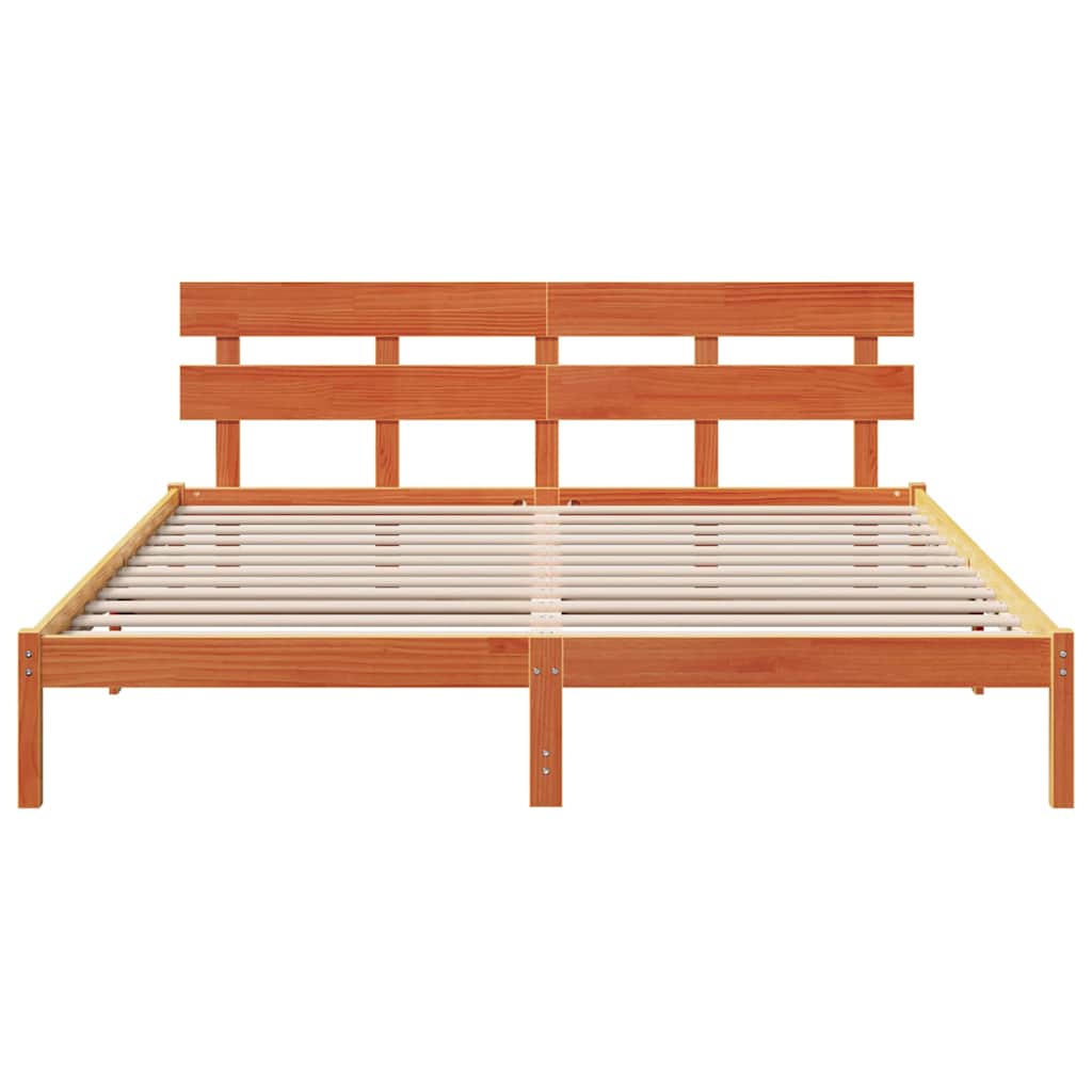vidaXL Ramka łóżka Brązowy 180 x 200 cm Lite drewno sosnowe