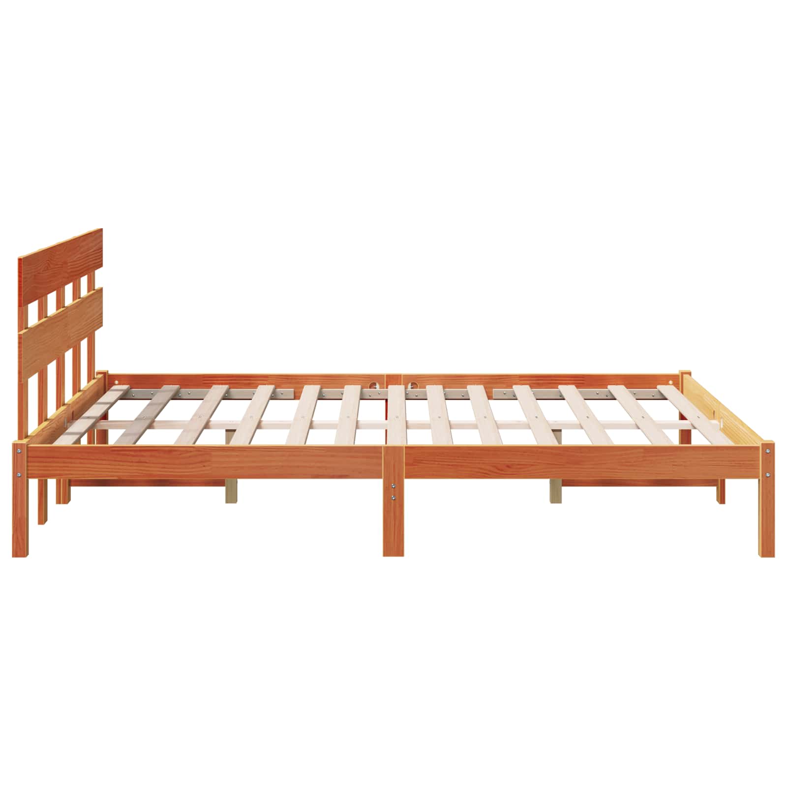 vidaXL Ramka łóżka Brązowy 160 x 200 cm Lite drewno sosnowe