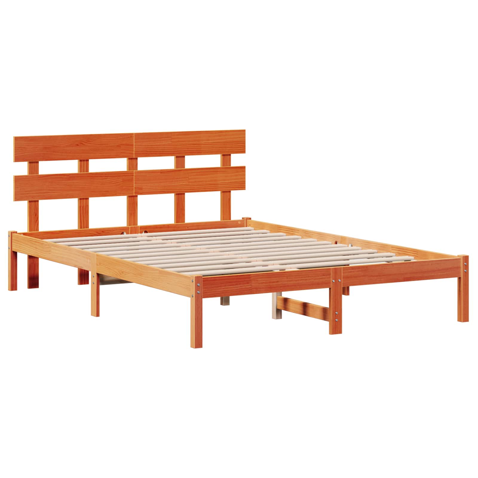vidaXL Ramka łóżka Brązowy 150 x 200 cm Lite drewno sosnowe