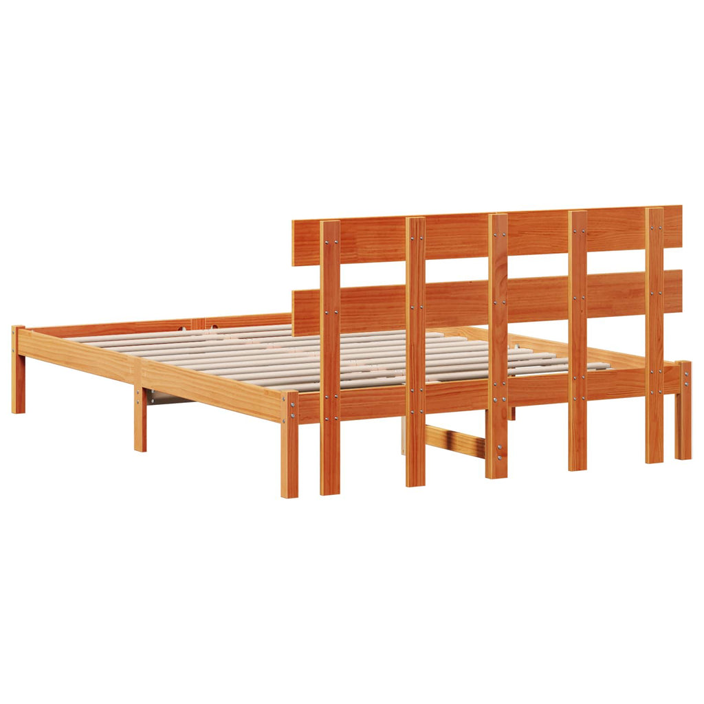 vidaXL Ramka łóżka Brązowy 150 x 200 cm Lite drewno sosnowe