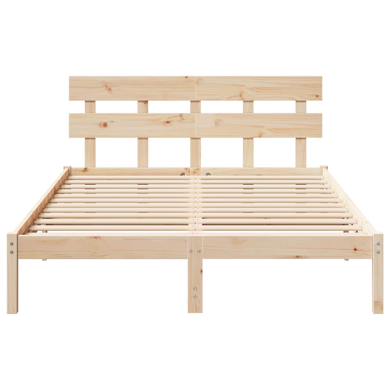 vidaXL Ramka łóżka Brązowy 140 x 200 cm Lite drewno sosnowe