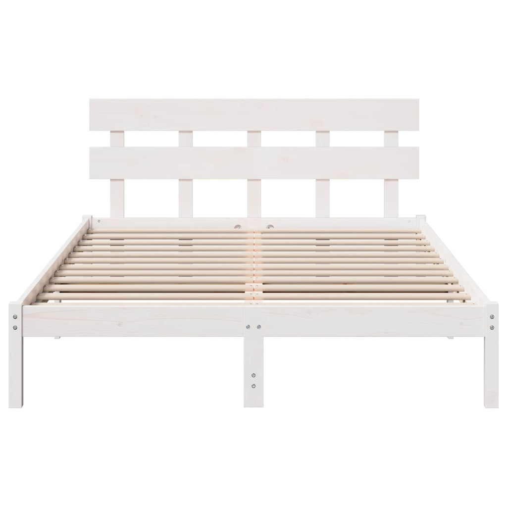 vidaXL Ramka łóżka Brązowy 140 x 200 cm Lite drewno sosnowe