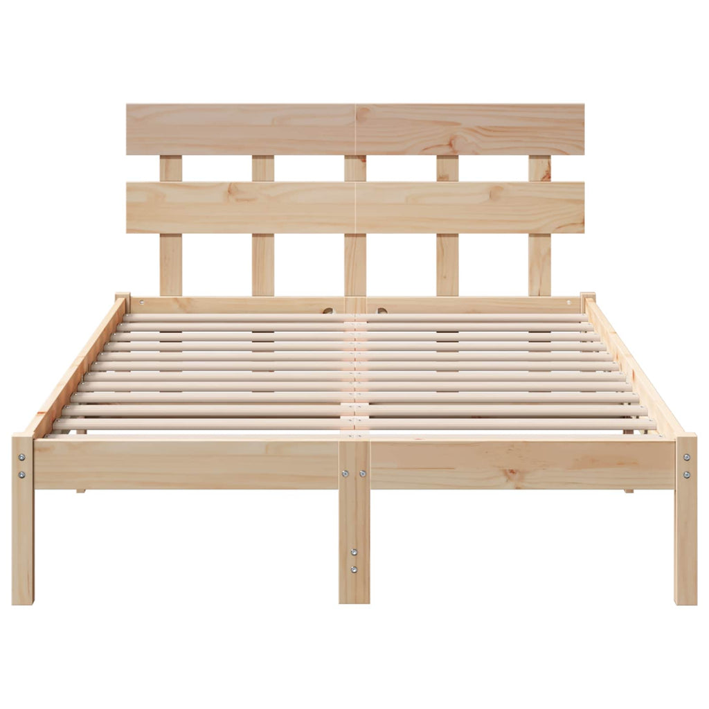 vidaXL Ramka łóżka Brązowy 120 x 200 cm Lite drewno sosnowe