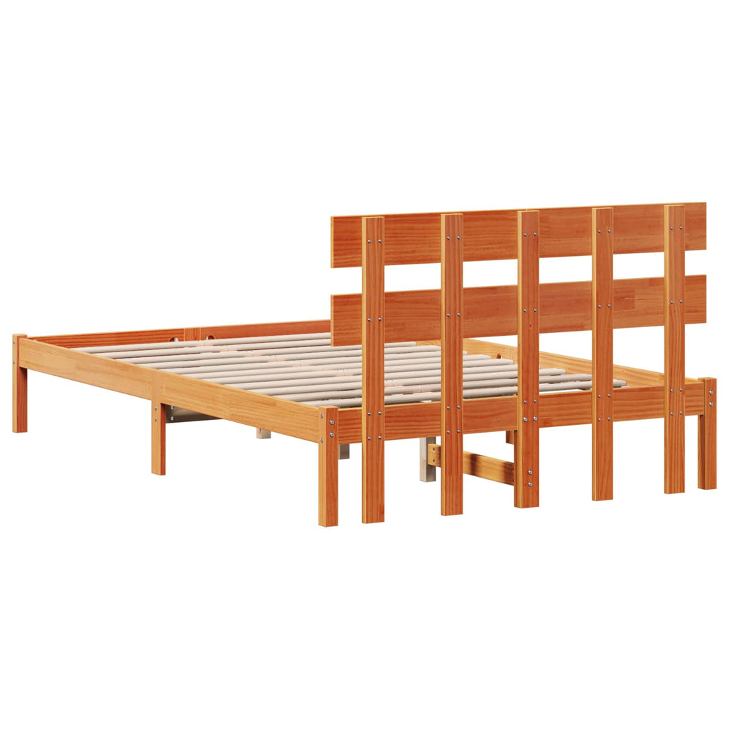 vidaXL Ramka łóżka Brązowy 120 x 200 cm Lite drewno sosnowe