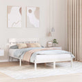 vidaXL Ramka łóżka Z zagłówkiem Biały 120 x 190 cm Lite drewno sosnowe