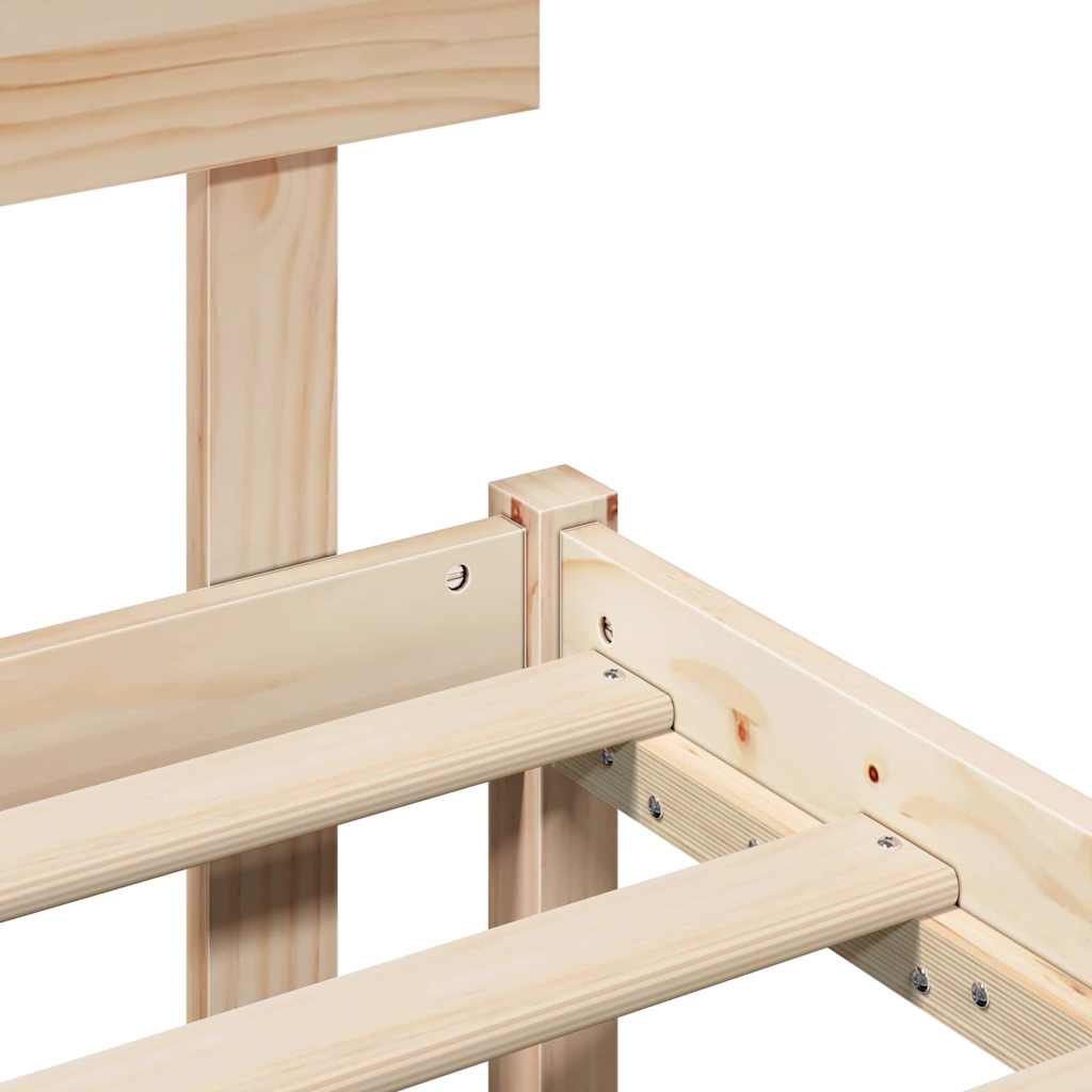 vidaXL Ramka łóżka Brązowy 200 x 200 cm Lite drewno sosnowe