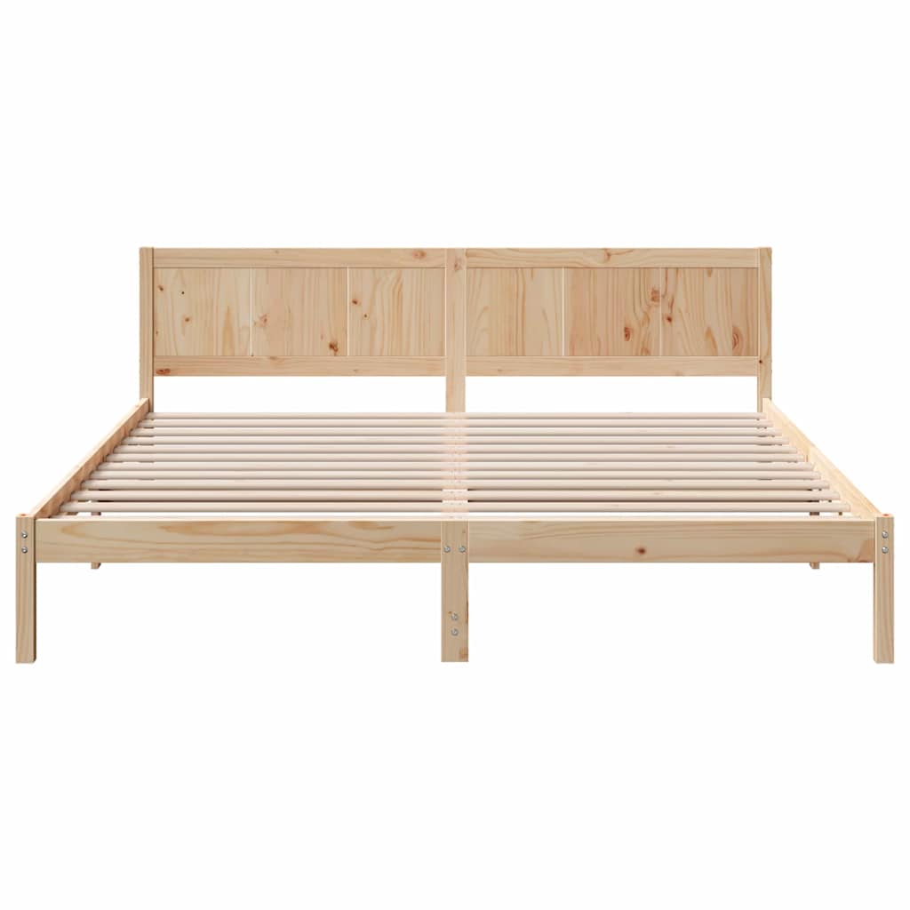 vidaXL Ramka łóżka Brązowy 200 x 200 cm Lite drewno sosnowe
