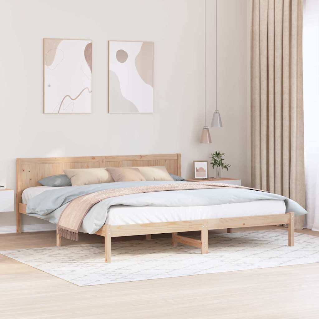 vidaXL Ramka łóżka Brązowy 180 x 200 cm Lite drewno sosnowe