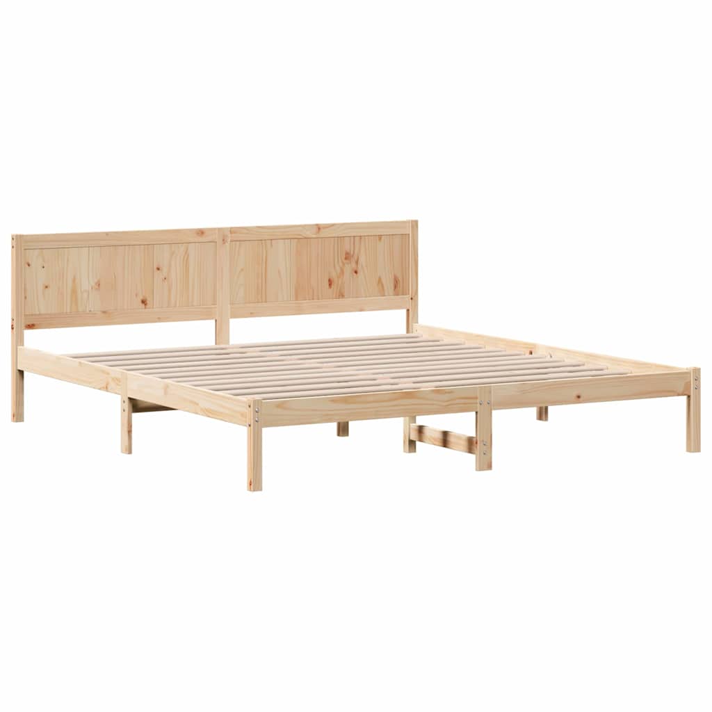 vidaXL Ramka łóżka Brązowy 180 x 200 cm Lite drewno sosnowe