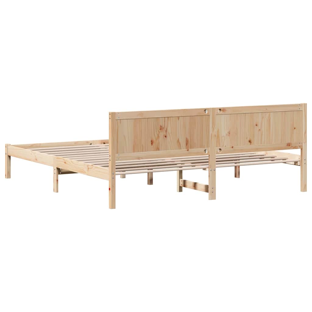vidaXL Ramka łóżka Brązowy 180 x 200 cm Lite drewno sosnowe