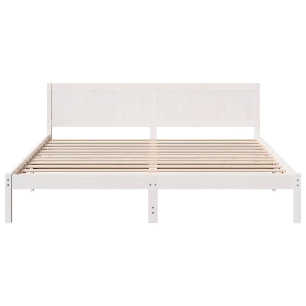 vidaXL Ramka łóżka Biały 180 x 200 cm Lite drewno sosnowe