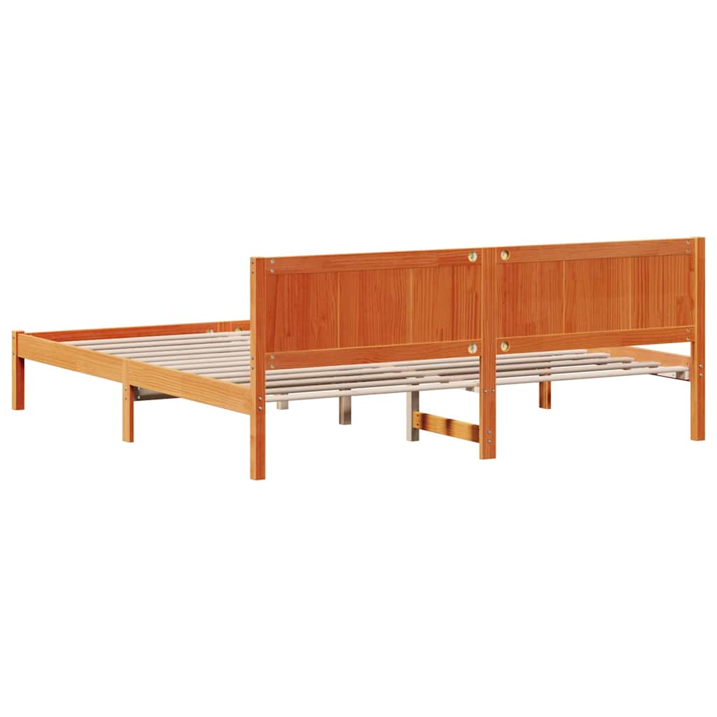 vidaXL Ramka łóżka Brązowy 180 x 200 cm Lite drewno sosnowe