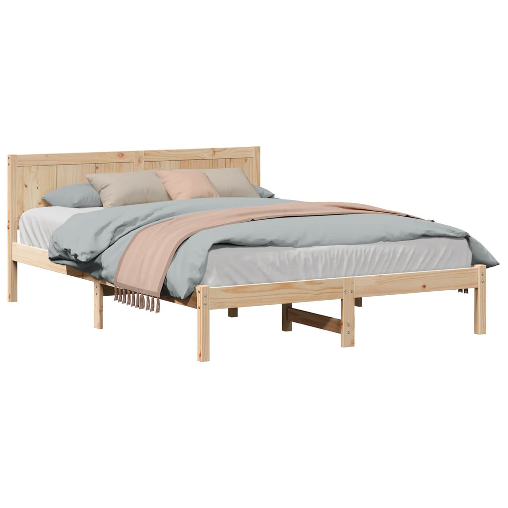 vidaXL Ramka łóżka Brązowy 160 x 200 cm Lite drewno sosnowe