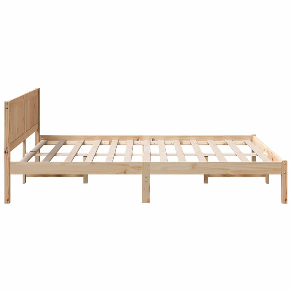 vidaXL Ramka łóżka Brązowy 160 x 200 cm Lite drewno sosnowe