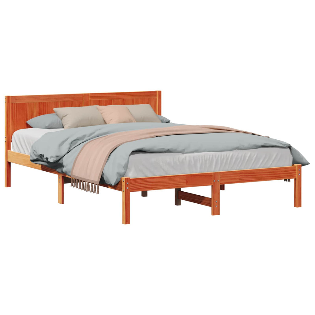 vidaXL Ramka łóżka Brązowy 160 x 200 cm Lite drewno sosnowe