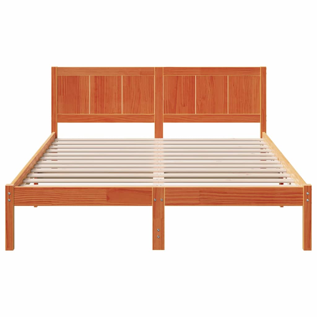 vidaXL Ramka łóżka Brązowy 160 x 200 cm Lite drewno sosnowe