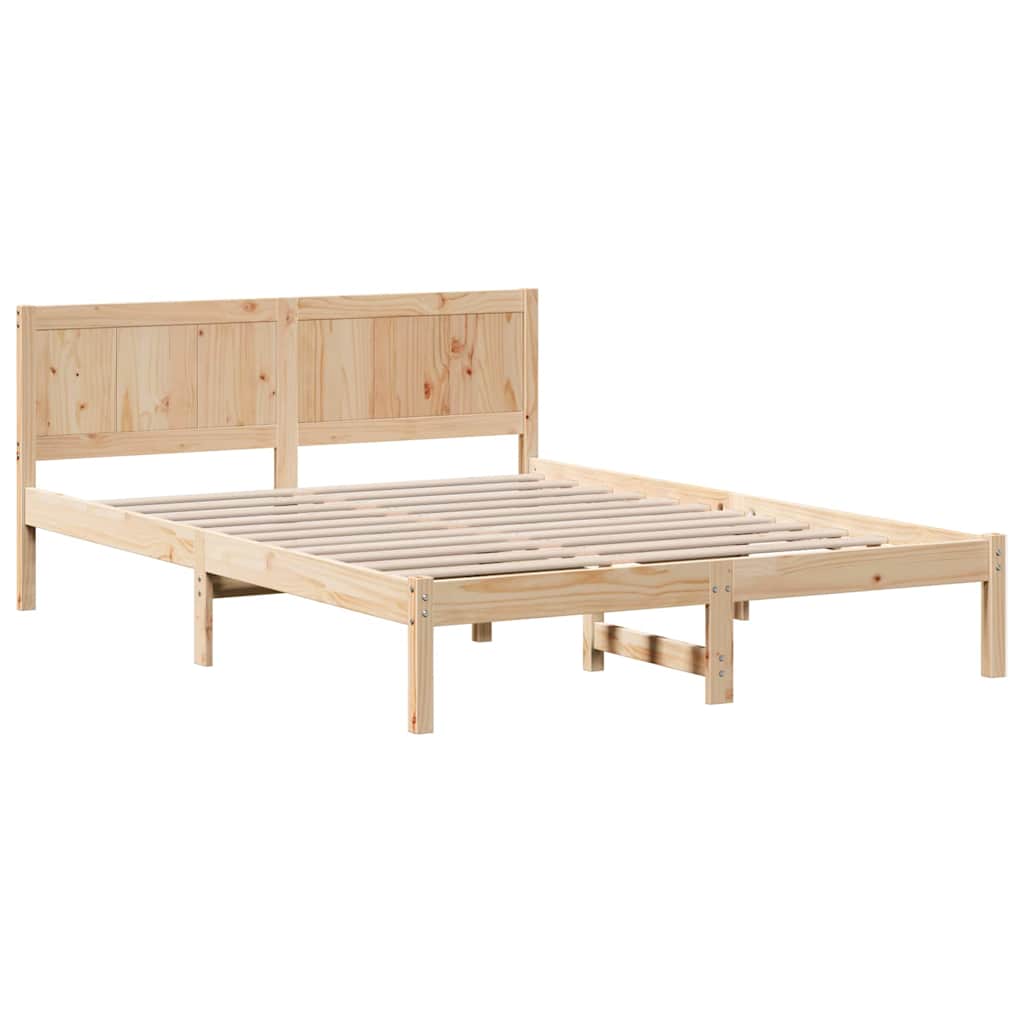 vidaXL Ramka łóżka Brązowy 150 x 200 cm Lite drewno sosnowe