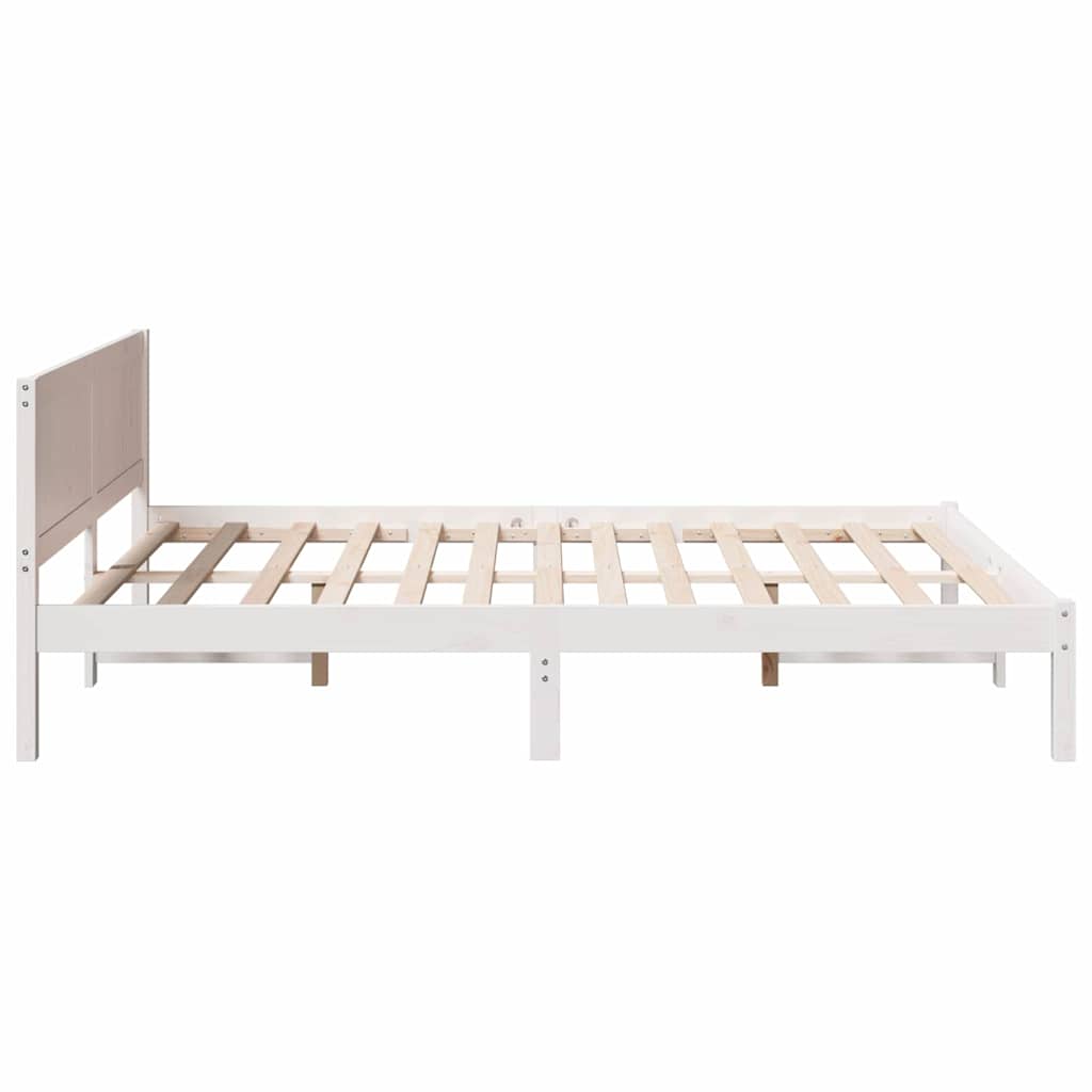vidaXL Ramka łóżka Biały 150 x 200 cm Lite drewno sosnowe