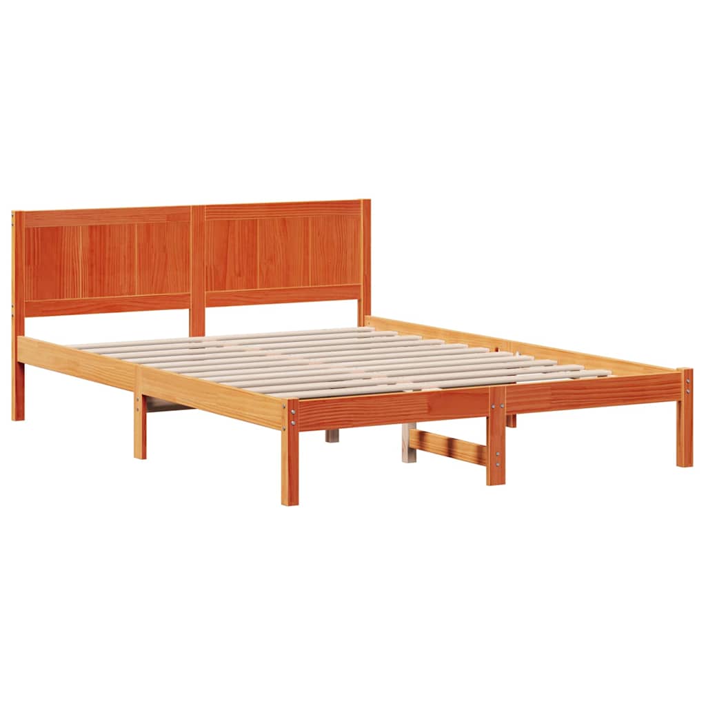 vidaXL Ramka łóżka Brązowy 150 x 200 cm Lite drewno sosnowe