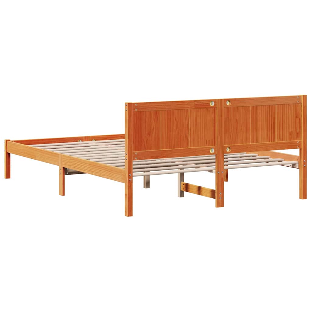 vidaXL Ramka łóżka Brązowy 150 x 200 cm Lite drewno sosnowe