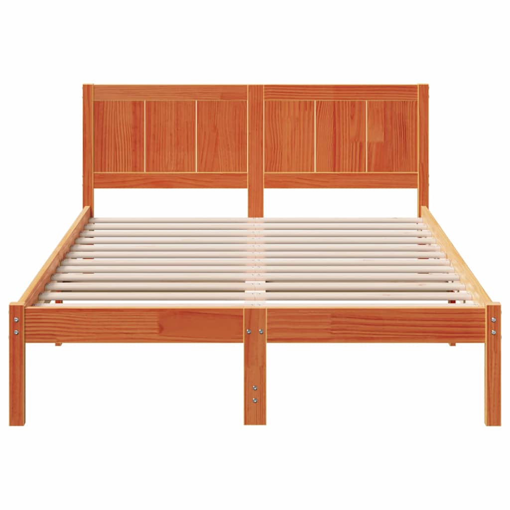 vidaXL Ramka łóżka Brązowy 120 x 200 cm Lite drewno sosnowe