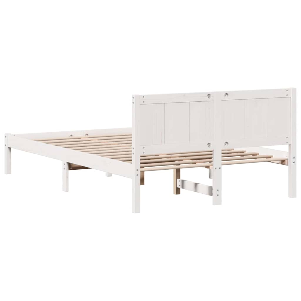 vidaXL Ramka łóżka Biały 120 x 190 cm Lite drewno sosnowe