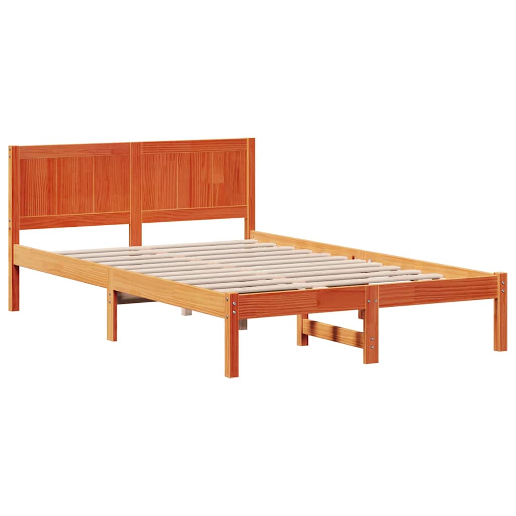 vidaXL Ramka łóżka Brązowy 120 x 190 cm Lite drewno sosnowe