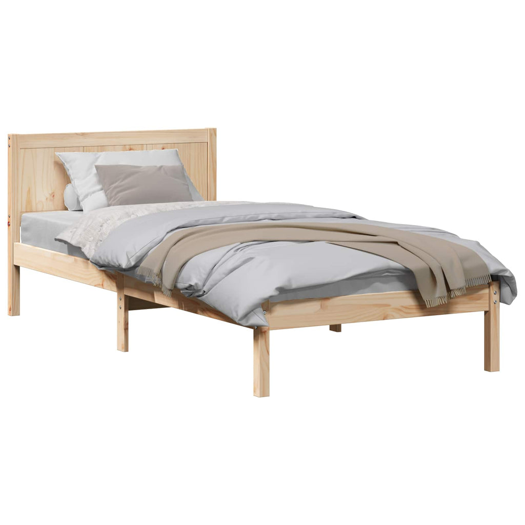 vidaXL Ramka łóżka Brązowy 80 x 200 cm Lite drewno sosnowe