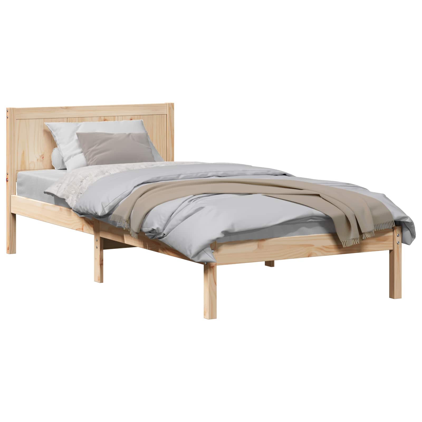vidaXL Ramka łóżka Brązowy 80 x 200 cm Lite drewno sosnowe