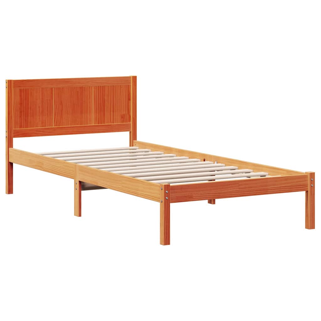 vidaXL Ramka łóżka Brązowy 80 x 200 cm Lite drewno sosnowe