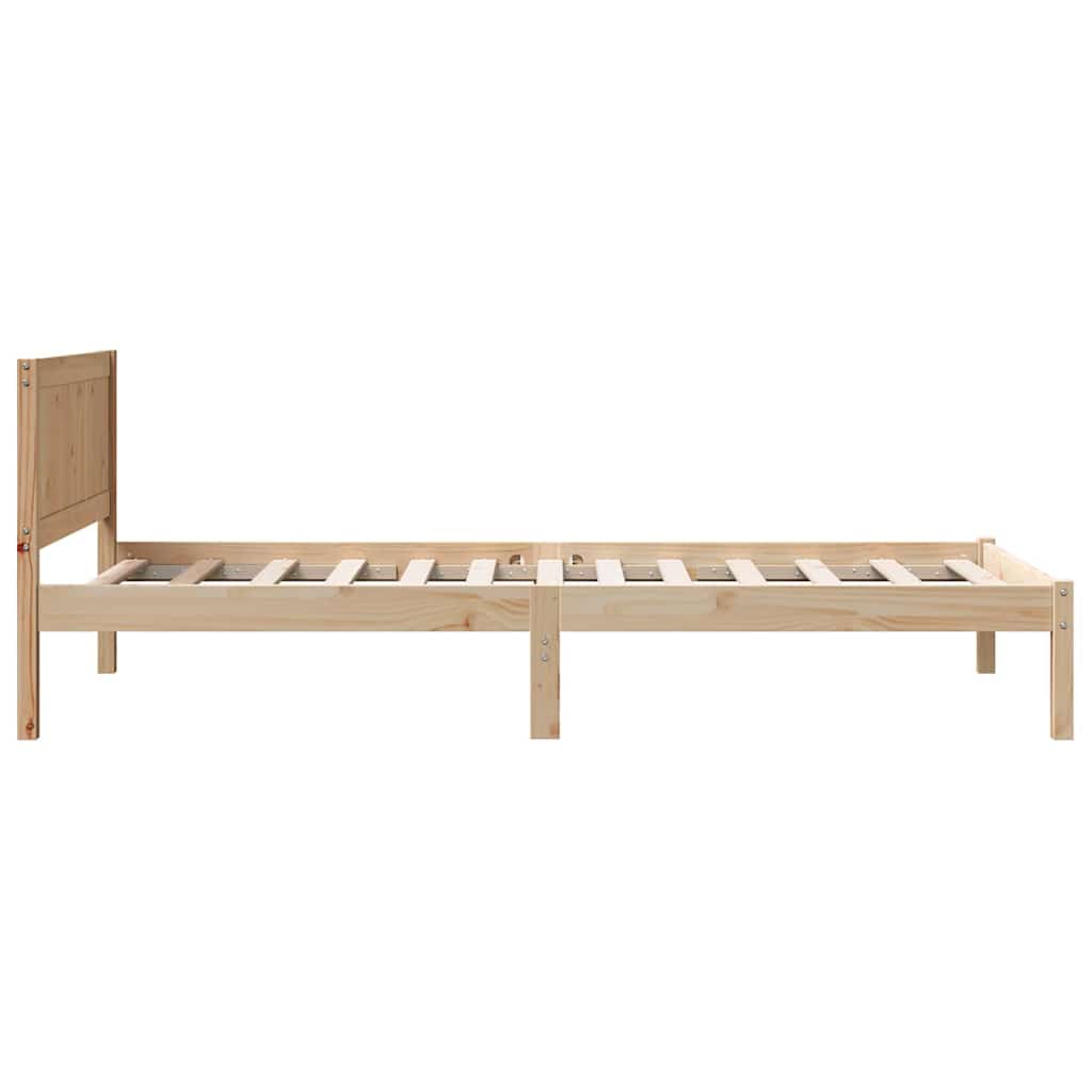 vidaXL Ramka łóżka Brązowy 90 x 200 cm Lite drewno sosnowe