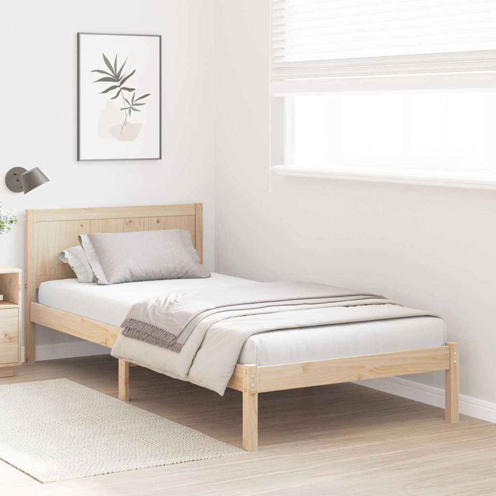 vidaXL Ramka łóżka Brązowy 100 x 200 cm Lite drewno sosnowe