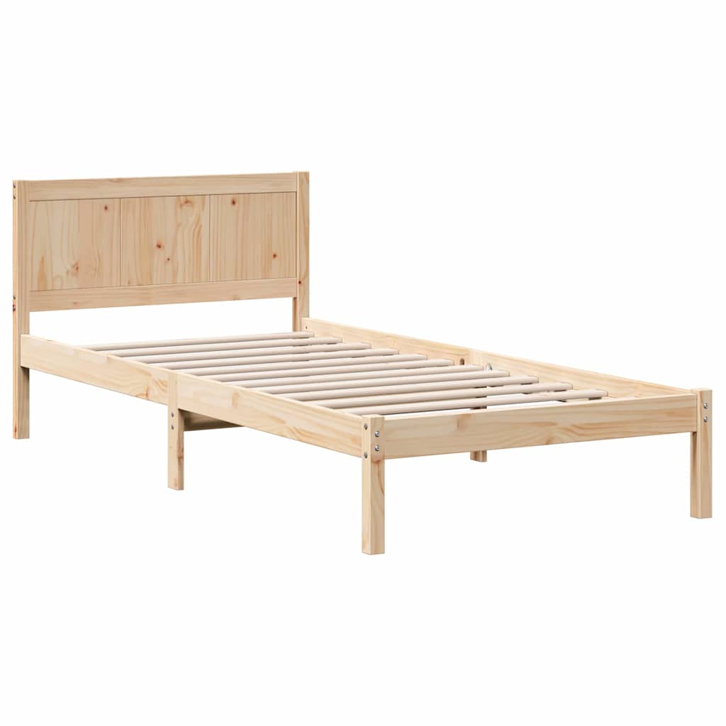 vidaXL Ramka łóżka Brązowy 100 x 200 cm Lite drewno sosnowe