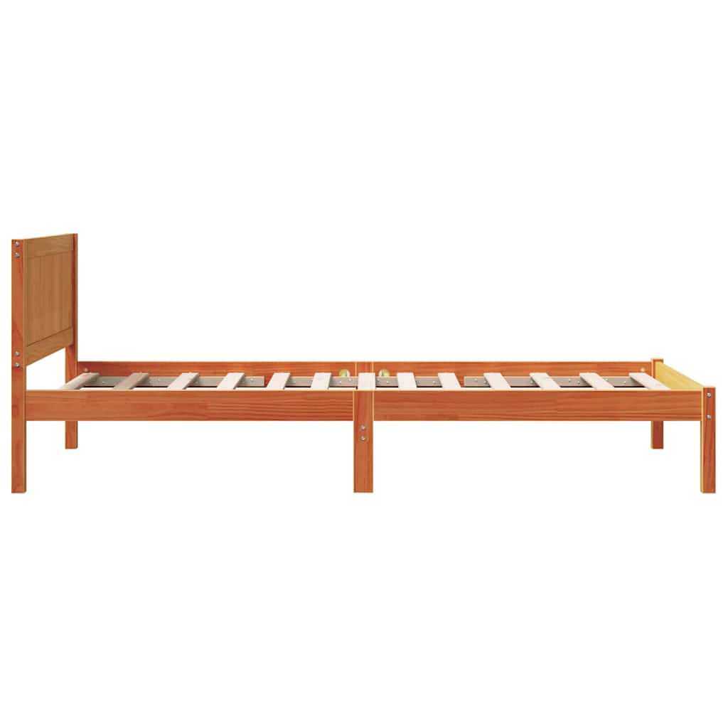 vidaXL Ramka łóżka Brązowy 90 x 190 cm Lite drewno sosnowe