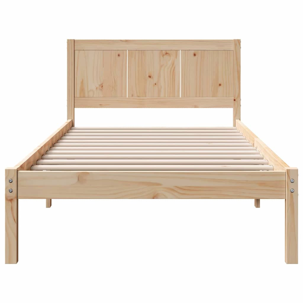 vidaXL Ramka łóżka Brązowy 75 x 190 cm Lite drewno sosnowe