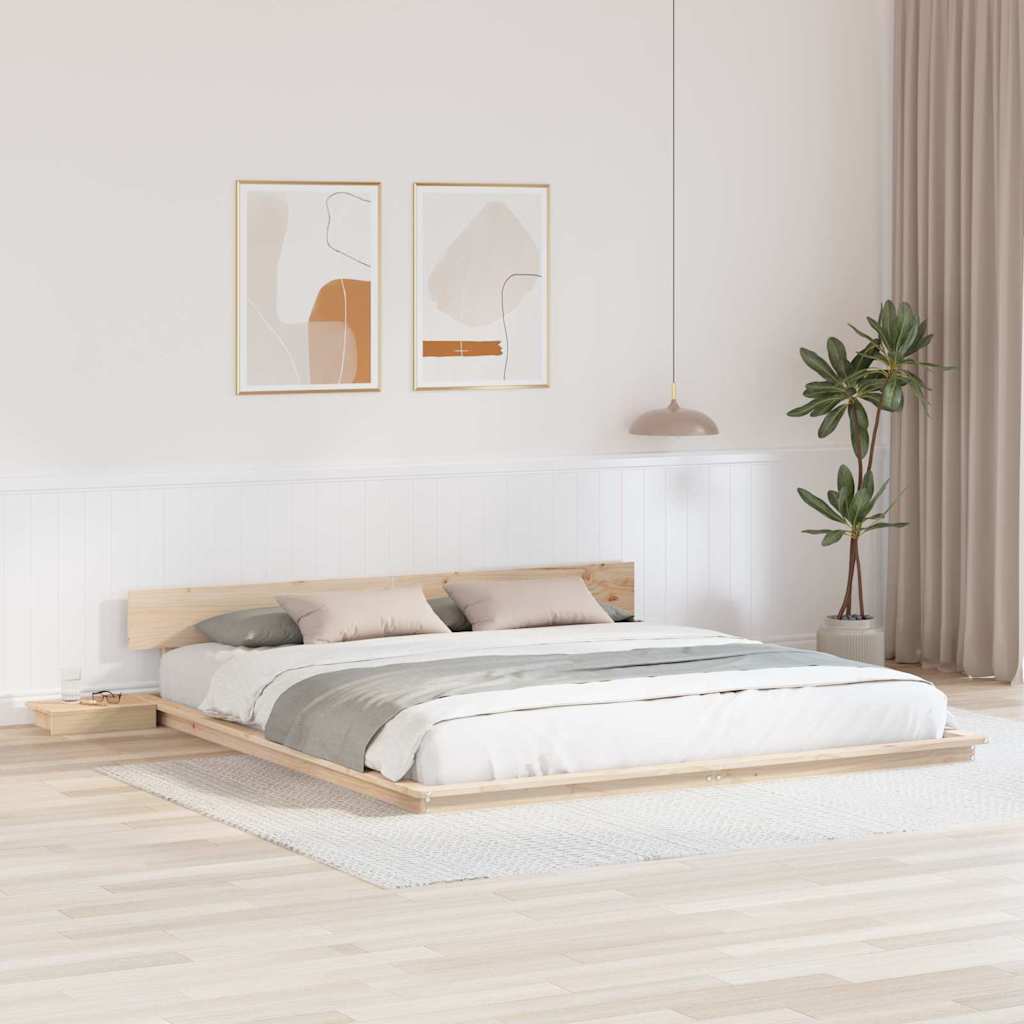 vidaXL Ramka łóżka Brązowy 200 x 200 cm drewno