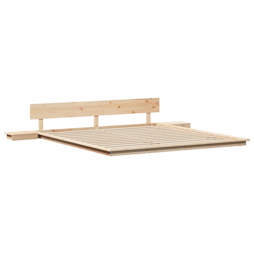 vidaXL Ramka łóżka Brązowy 200 x 200 cm drewno