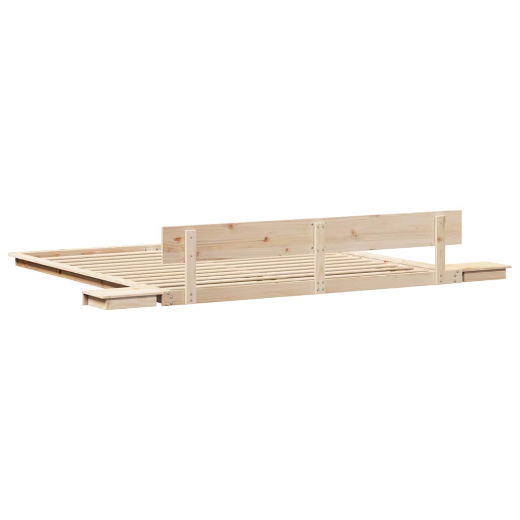 vidaXL Ramka łóżka Brązowy 200 x 200 cm drewno
