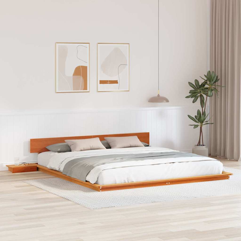 vidaXL Ramka łóżka Brązowy 200 x 200 cm drewno