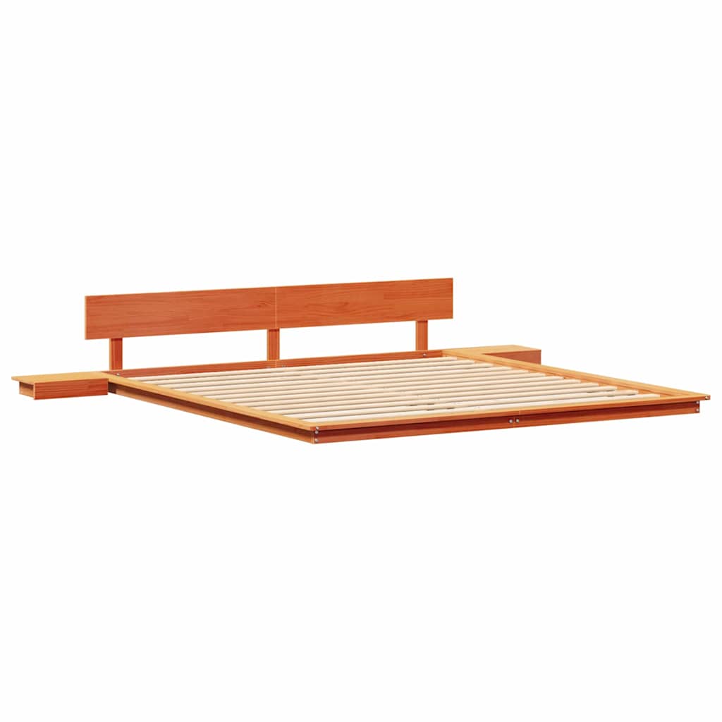 vidaXL Ramka łóżka Brązowy 200 x 200 cm drewno