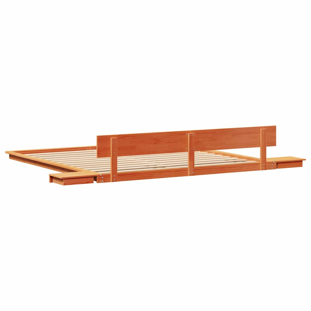 vidaXL Ramka łóżka Brązowy 200 x 200 cm drewno