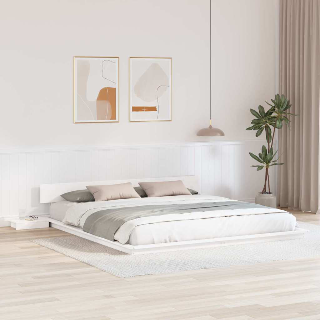vidaXL Ramka łóżka Biały 180 x 200 cm drewno
