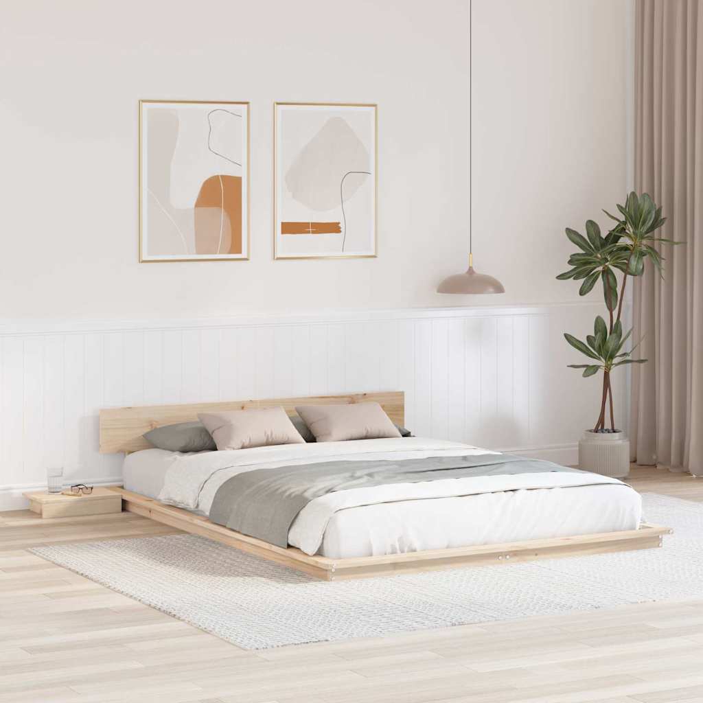 vidaXL Ramka łóżka Brązowy 150 x 200 cm drewno