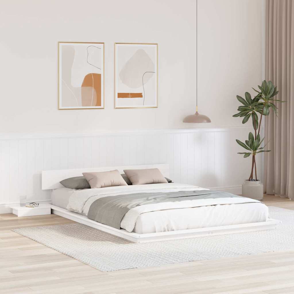 vidaXL Ramka łóżka Biały 150 x 200 cm drewno