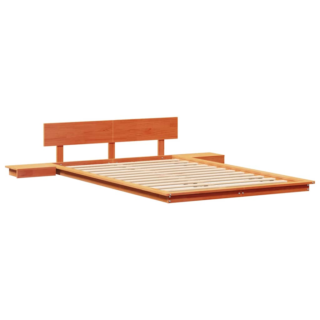 vidaXL Ramka łóżka Brązowy 140 x 190 cm drewno
