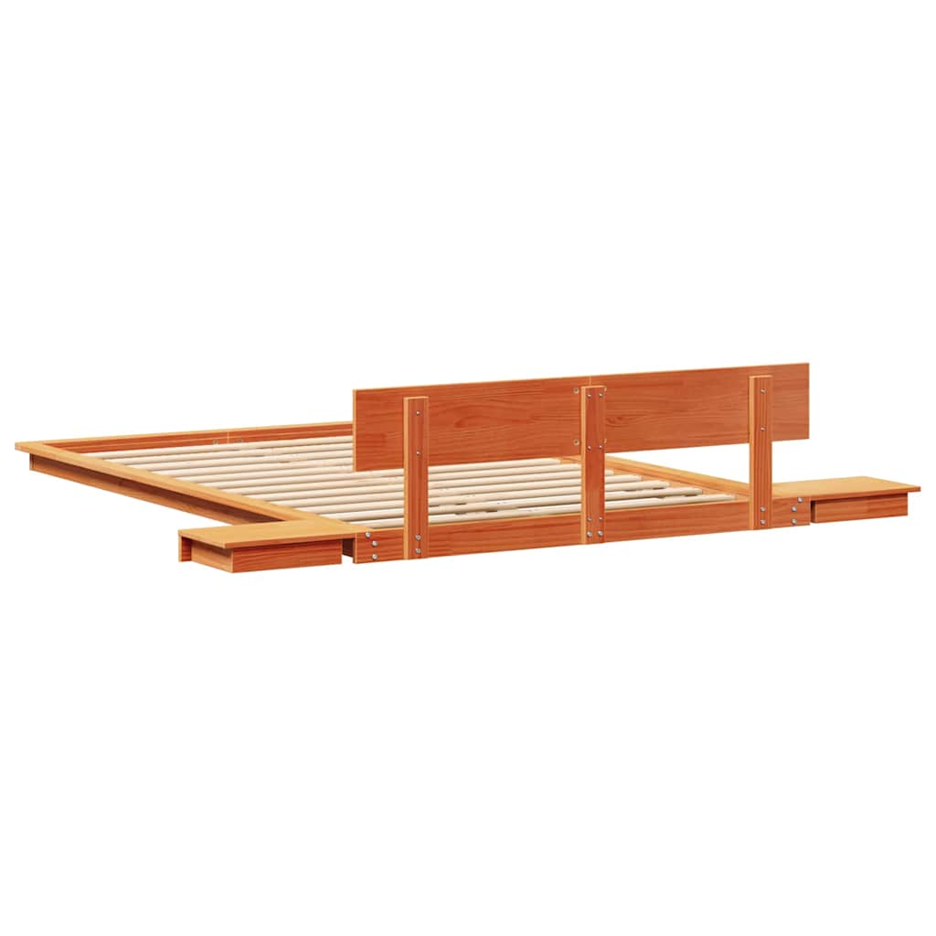 vidaXL Ramka łóżka Brązowy 140 x 190 cm drewno
