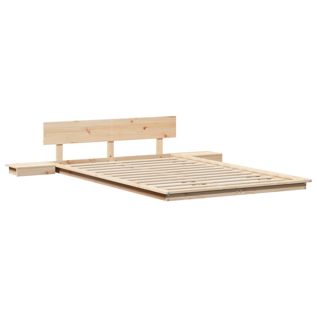 vidaXL Ramka łóżka Brązowy 135 x 190 cm drewno