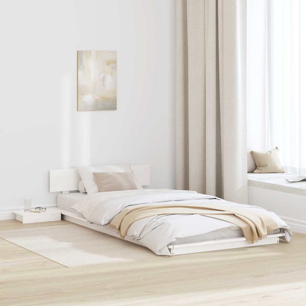 vidaXL Ramka łóżka Biały 80 x 200 cm drewno