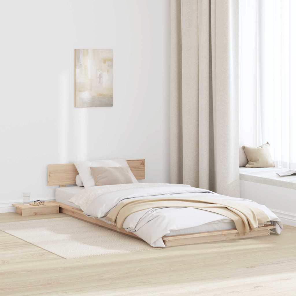 vidaXL Ramka łóżka Brązowy 75 x 190 cm drewno
