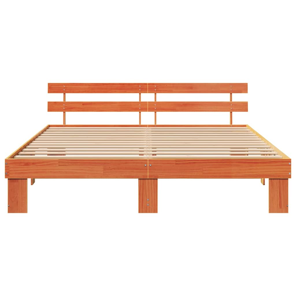 vidaXL Ramka łóżka Woskowy Brąz 200 x 200 cm Lite drewno sosnowe